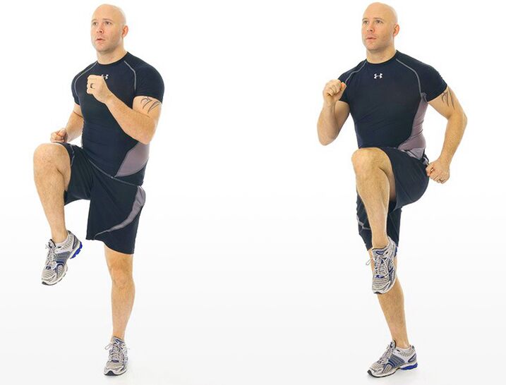 Berkesan meningkatkan potensi dengan berlari di tempat dengan lutut tinggi