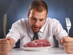 Daging dalam diet lelaki untuk meningkatkan potensi
